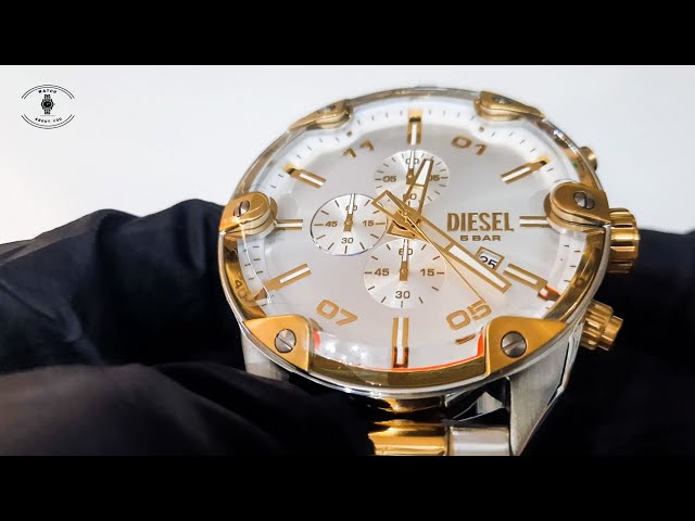 DIESEL Spiked Chronograph Two Tone Stainless Steel Watch DZ4629 - YouTube