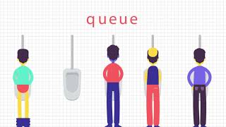 Learn how to spell 'queue'