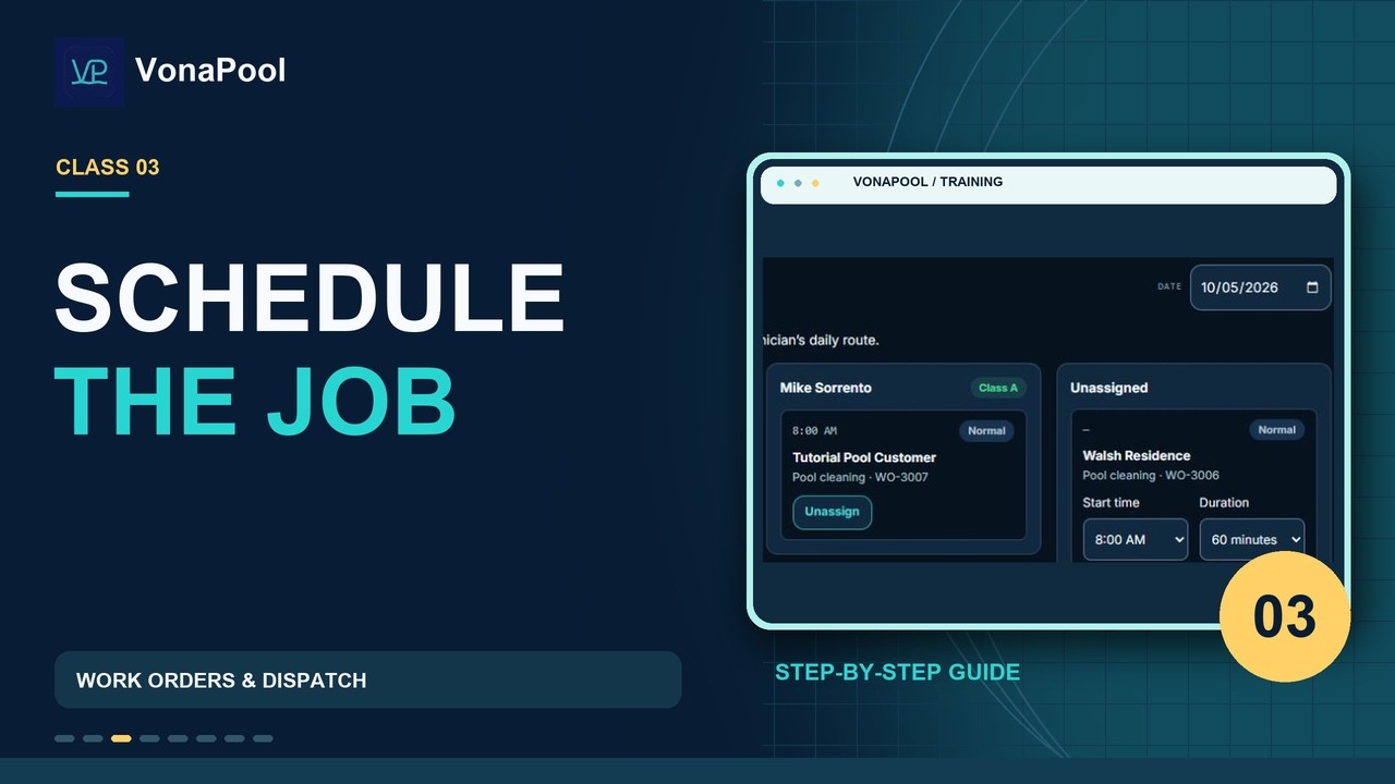 VonaPool Tutorial 03 | Work orders and scheduling - YouTube