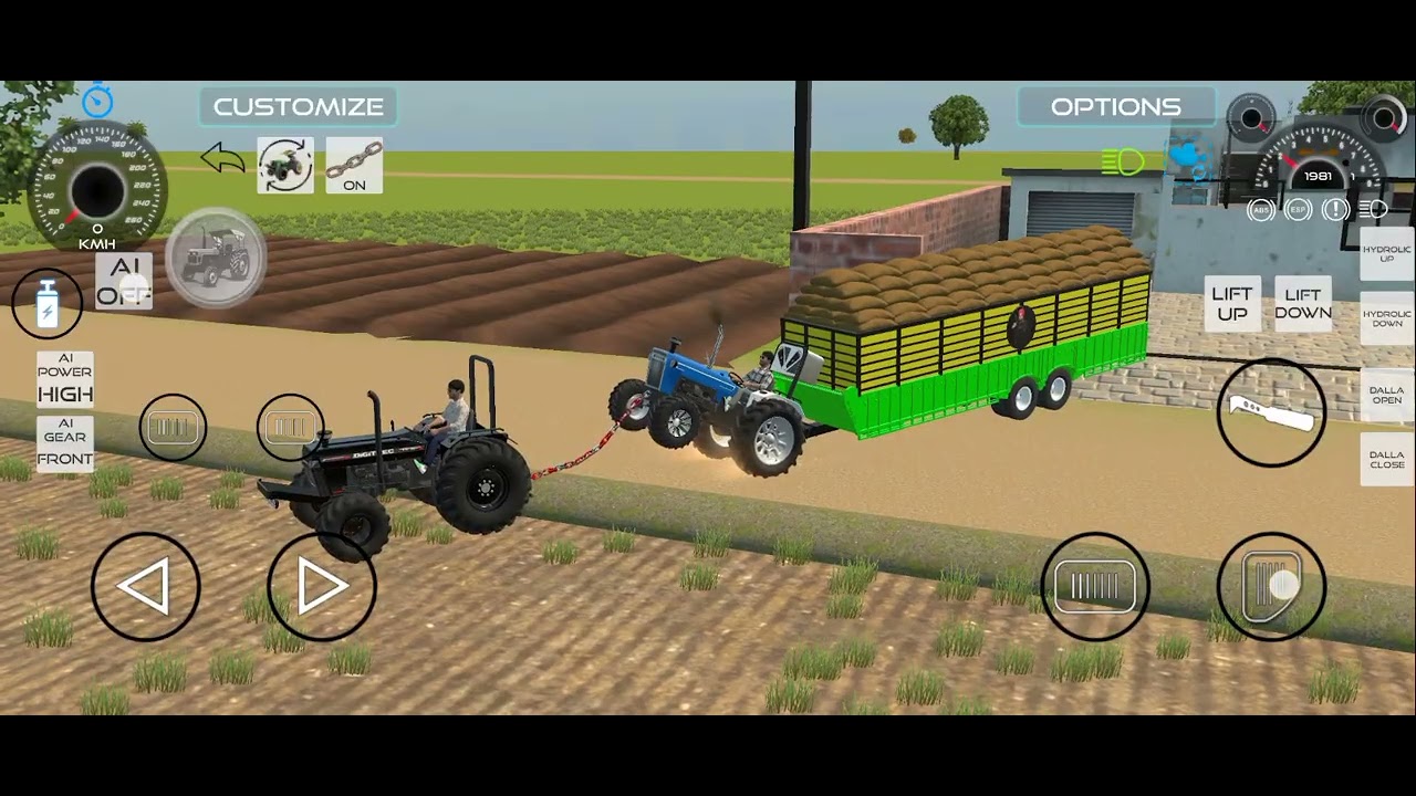 Tractor pulling trolley heavy loaded troly 🔥💯