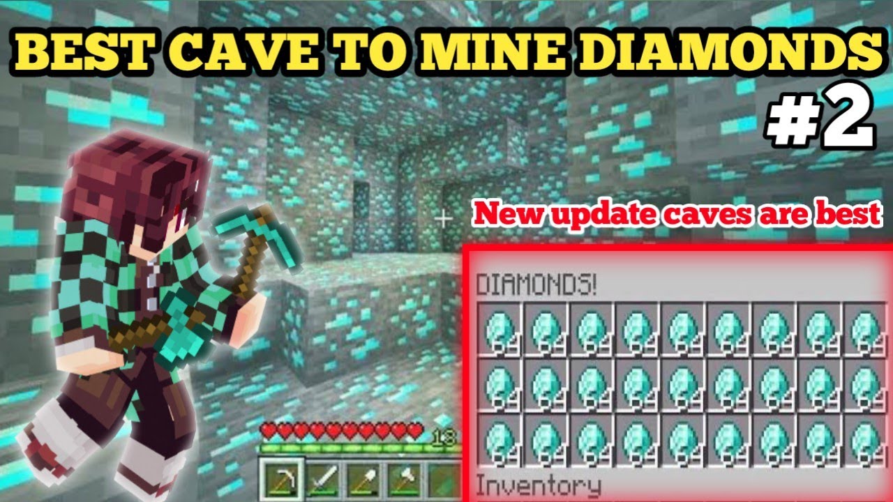 I found best cave to mine diamonds|my 1st diamonds in minecraft ...