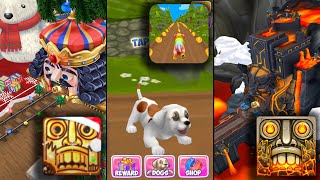 Temple Run 2 Winter Toyland Vs Dog Run - Pet Dog Simulator Vs Temple Run 2 Volcano Island screenshot 4