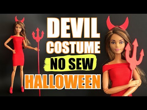 How to make Devil Halloween Costume. Without Sewing. Clothes for Barbie