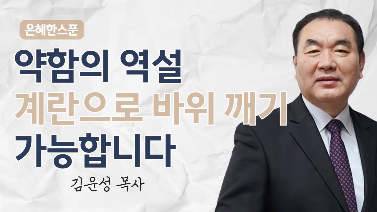 약함의 역설 계란으로 바위 깨기 가능합니다 | 디모데후서 2장 1~2절 | 영락교회 김운성