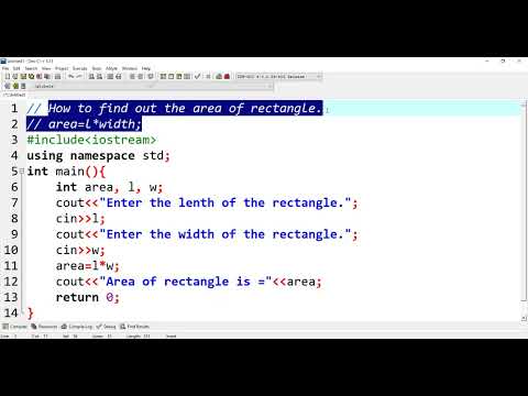 How to find out the area of rectangle using C++ programming language.