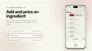 Information How to Add Ingredients and Track Costs | BakeValue Tutorial Guide