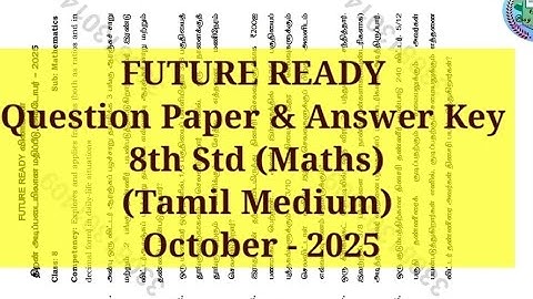  8th Std (Maths)(Tamil Medium) October - 2025/ FUTURE READY Question Paper & Answer Key