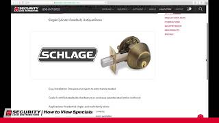 Tutorial Viewing Specials On Seclock.com
