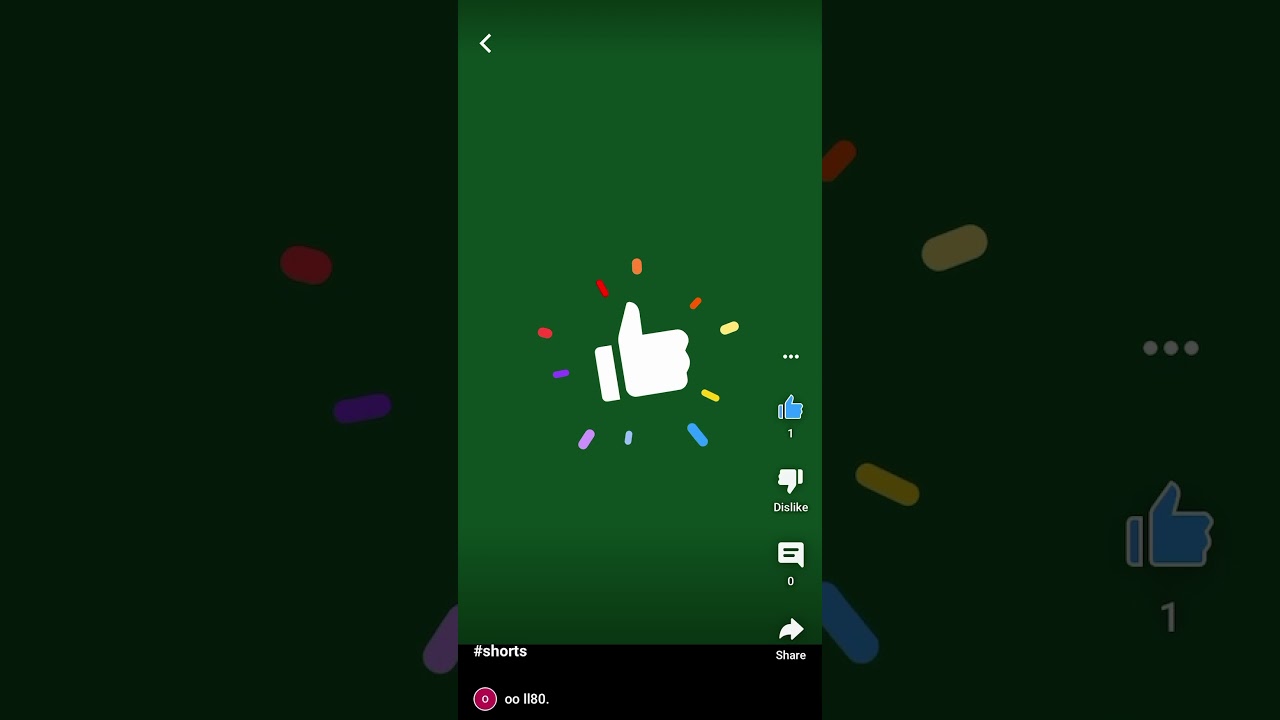 Youtube shorts like animation green 