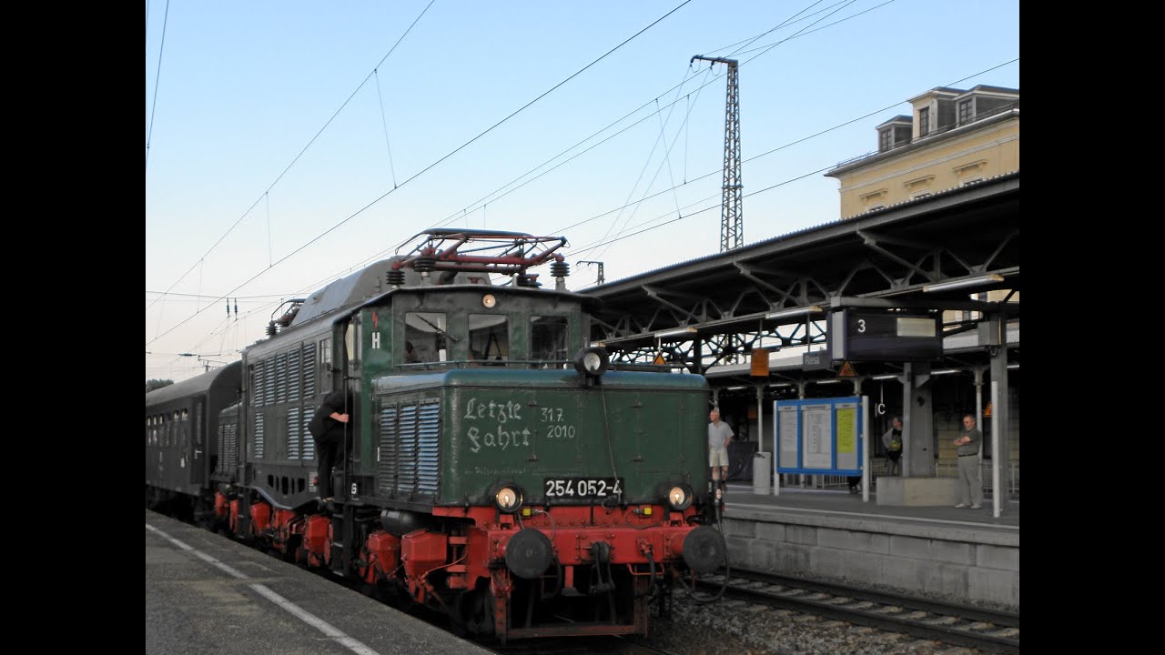 Letzte Fahrt von E 94  254 052 / Im Führerstand von Riesa nach Döbeln