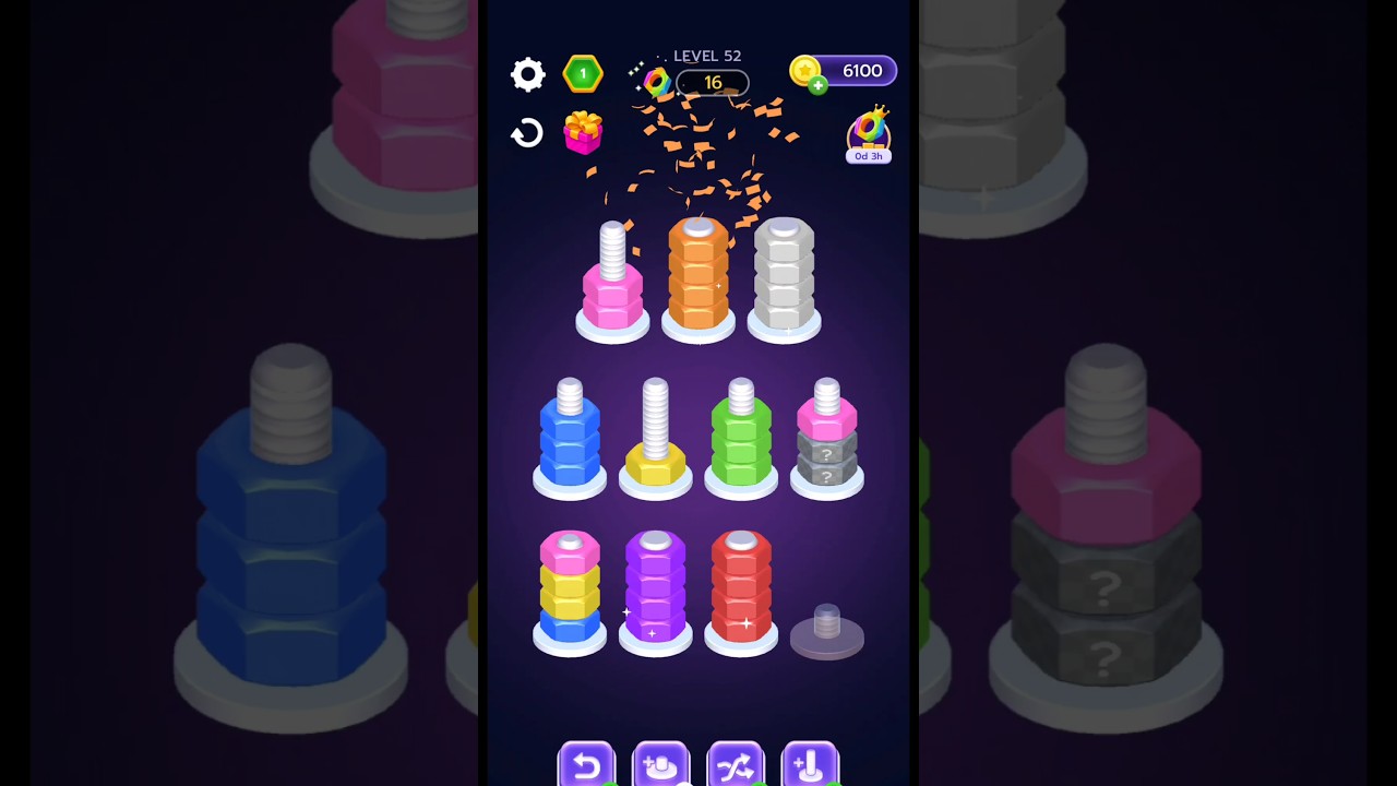 اختبار التركيز! Nuts Sort Focus Challenge 