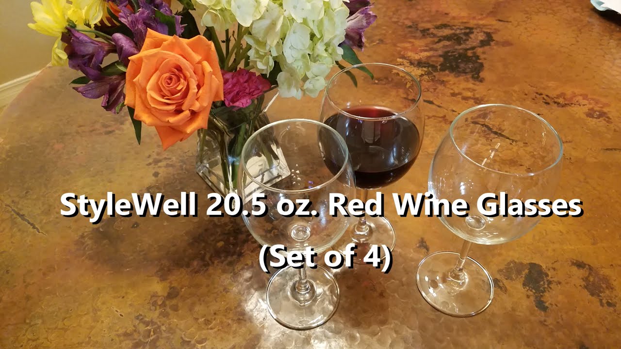 StyleWell Red Wine Glasses - YouTube