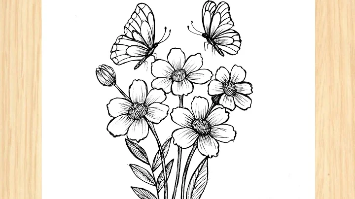How to Draw Flowers with Butterflies | Easy Flower Drawing Tutorial thumbnail