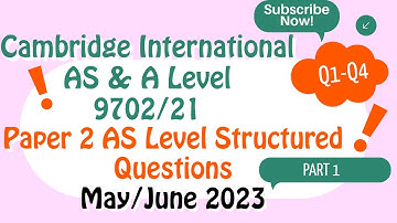 AS Level Physics 9702/21 | May/June 2023 | Paper 2 | AS Level Structured Questions | Solved | Part 1