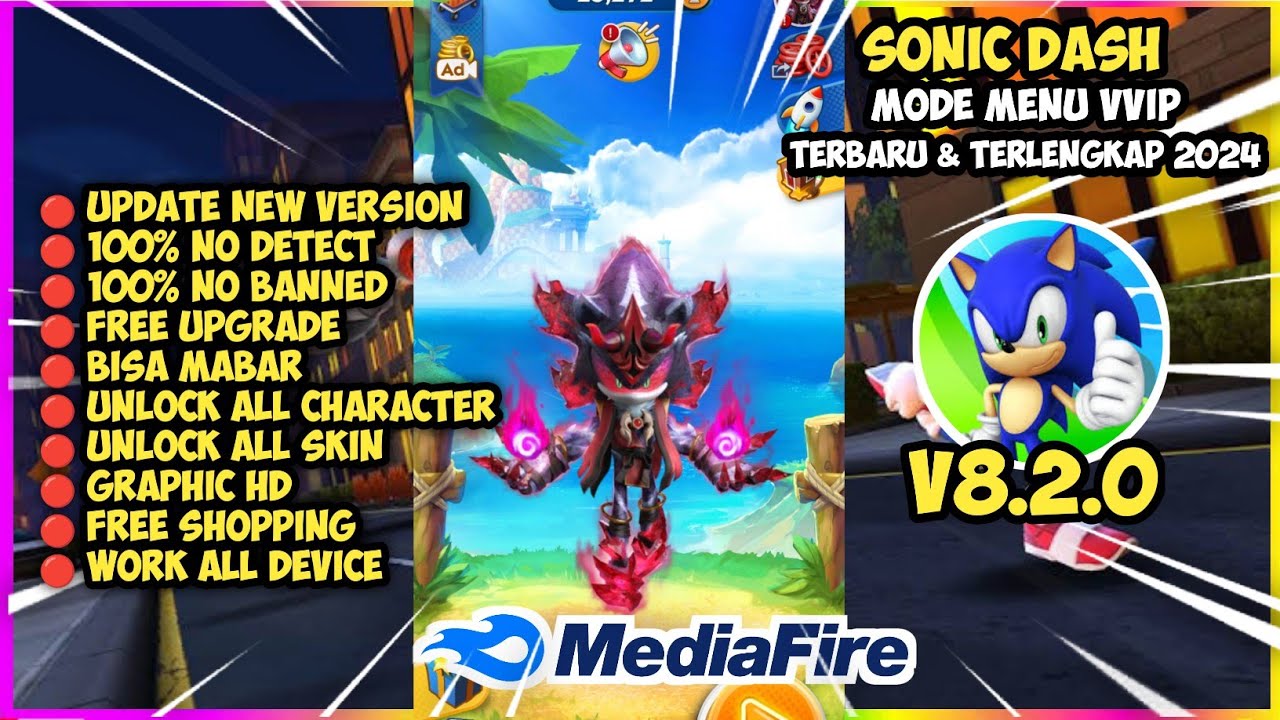 UPDATE‼️ Sonic Dash Mod Apk v8.2.0 New 2024 - Unlimited Money & Unlock ...