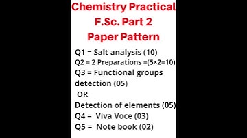 Chemistry Practical F.Sc  Part 2 | Paper Pattern 2022 | Knowledge and Wisdom