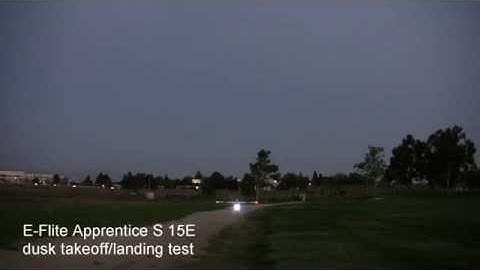 E-Flite Apprentice scale takeoff and landing at dusk test