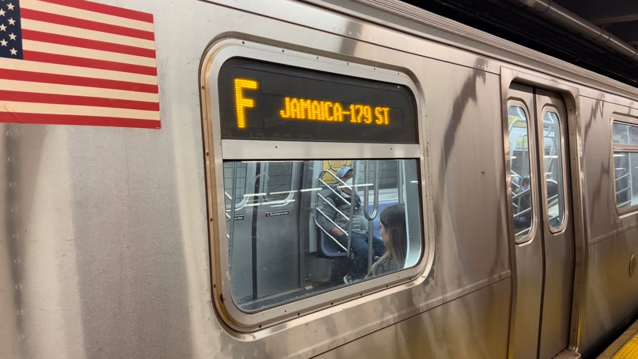Mta R160b MTA: R160B Alstom (F) Train (Queens Bound) Stopping At 47-50th Sts-Rock ...