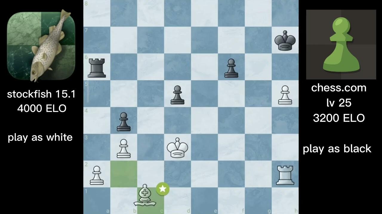 stockfish 15.1 4000 ELO vs lv 25 3200 ELO YouTube
