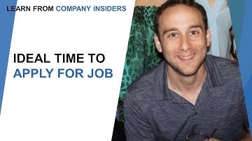 Best Time To Apply For Jobs | Tips for job search |By Mike Wolford