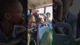 The woman with plenty kids in the bus