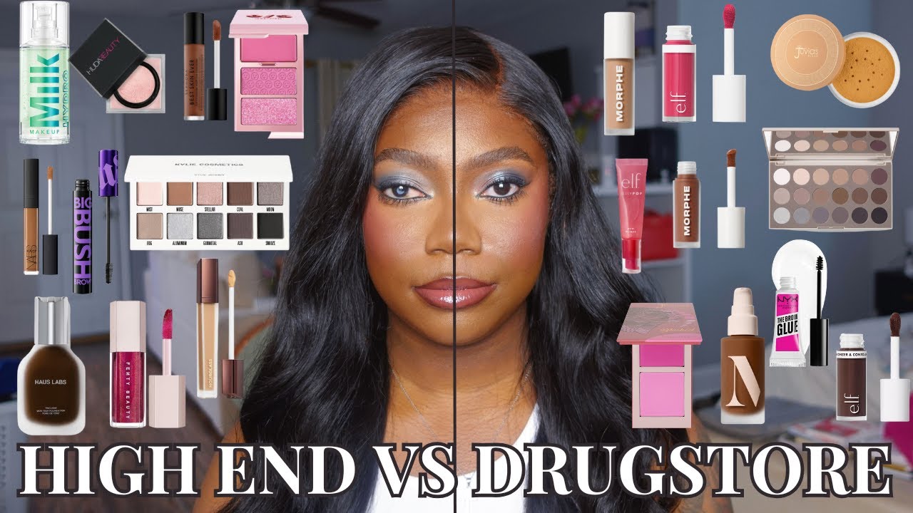 DRUGSTORE MAKEUP VS HIGHEND MAKEUP | MAKEUP DUPES | DESTINY RUDD - YouTube