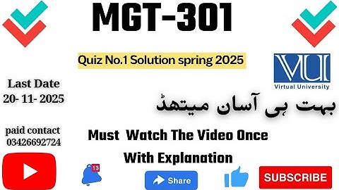MGT301 - Principles of Marketing (Quiz No.3) 💯 Percent Correct Paid Whatsapp 03426692724