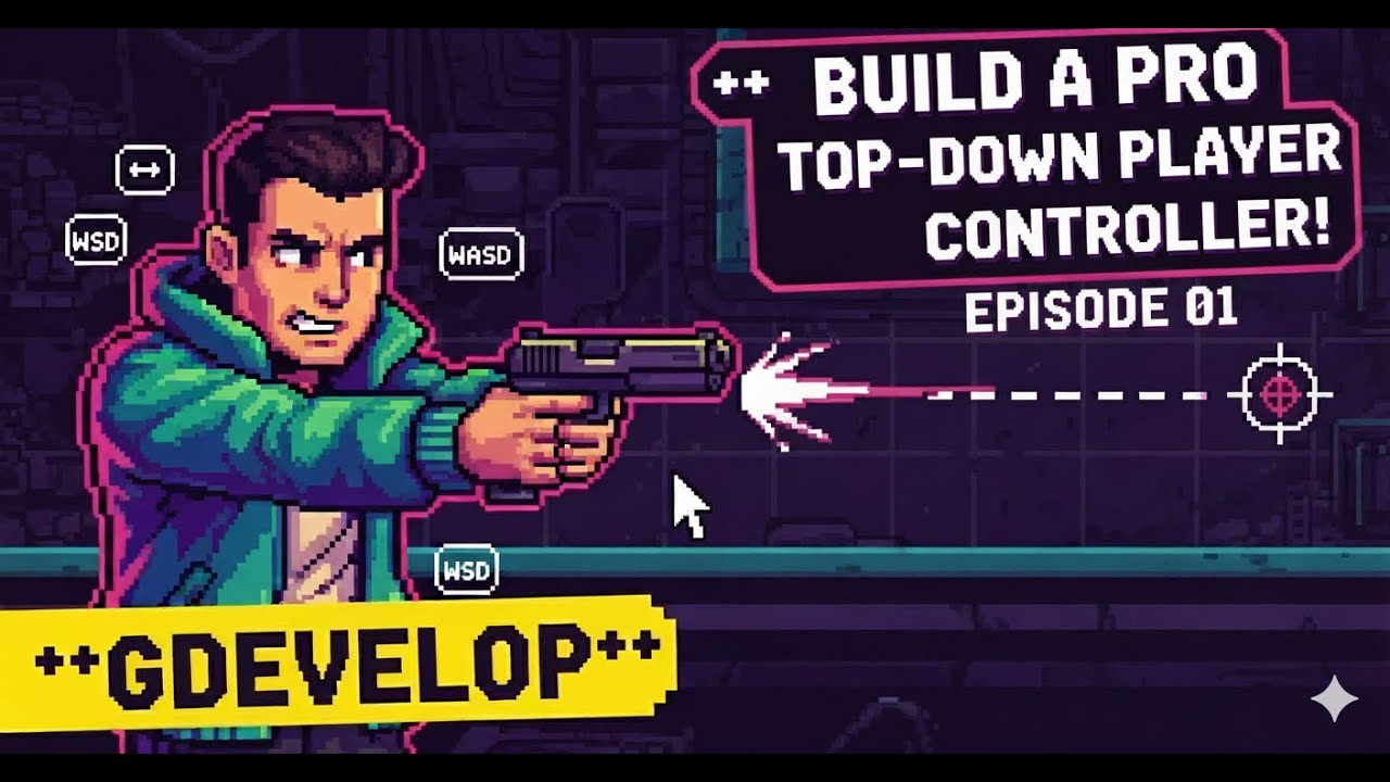 Hotline Miami Clone in GDevelop - Part 1: Player Movement & Mouse Aim!