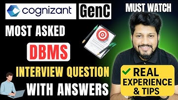 🔥 DBMS Interview Questions for Cognizant GenC | MOST ASKED + Easy Explanation 💯