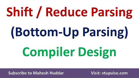 Shift Reduce Parser | Bottom Up Parser Compiler Design by Dr. Mahesh Huddar