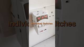 PARTH Triple plug adapter.UK adaptor with USB and Switches Search in Amazon : PARTH