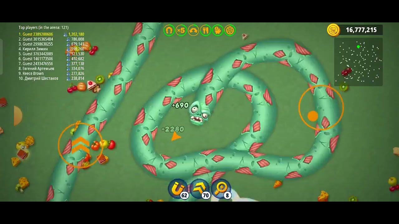 Worms Zone Monster Dead Head Snake /Worms Zoneio Best Pro Game - YouTube