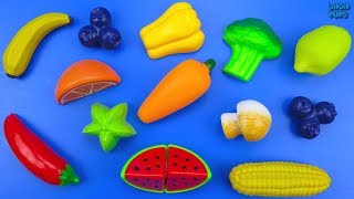 Learn Names of Fruits with Toy Velcro| Learn Names of Vegetables with Toy Velcro| Learning videos