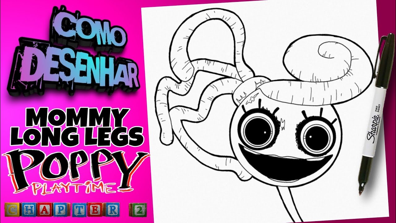 How to Draw Mommy Long Legs, Poppy Playtime