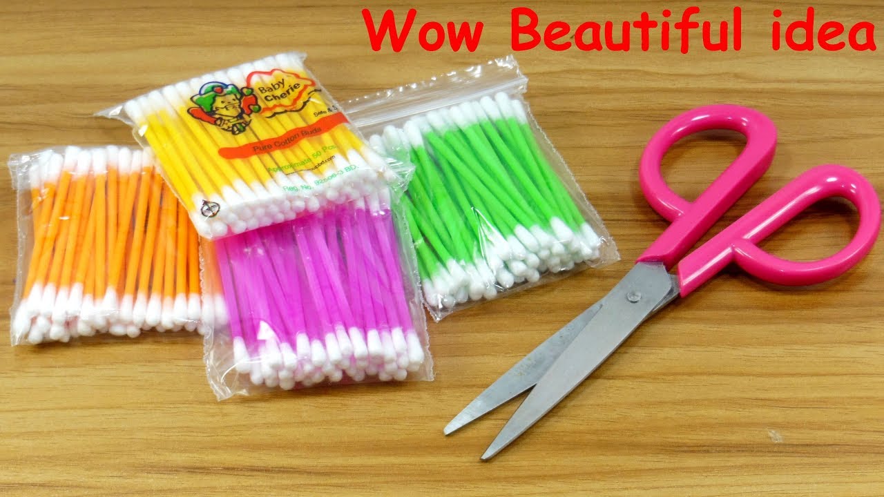 Best craft with cotton buds Best craft idea DIY arts and crafts