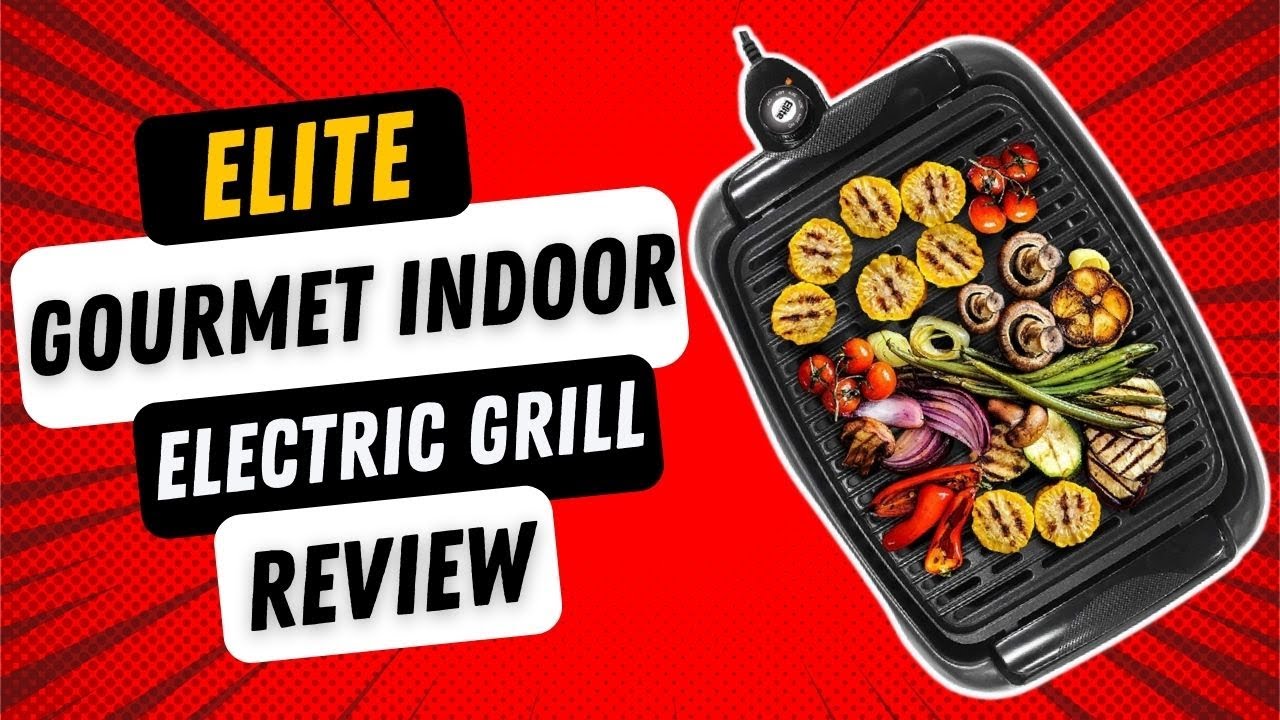 Elite Gourmet EGL-3450 Smokeless Indoor Electric BBQ Grill Dishwasher Safe,  PFOA-Free Nonstick, Adjustable Temperature