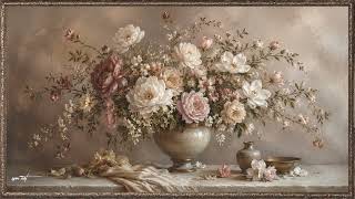 Vintage White Peonies | Turn Your TV Into Art | 4K Art Screensaver with Smooth Jazz