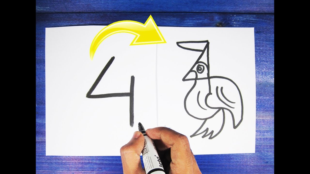Very Easy How To Turn Numbers 1 5 Into The Cartoon PARROT Art very-easy-how-to-turn-numbers-1-5-into-the-cartoon-parrot-art