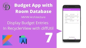 Display entries in Recyclerview - Budget Application with Room Library & MVVM Architecture Android