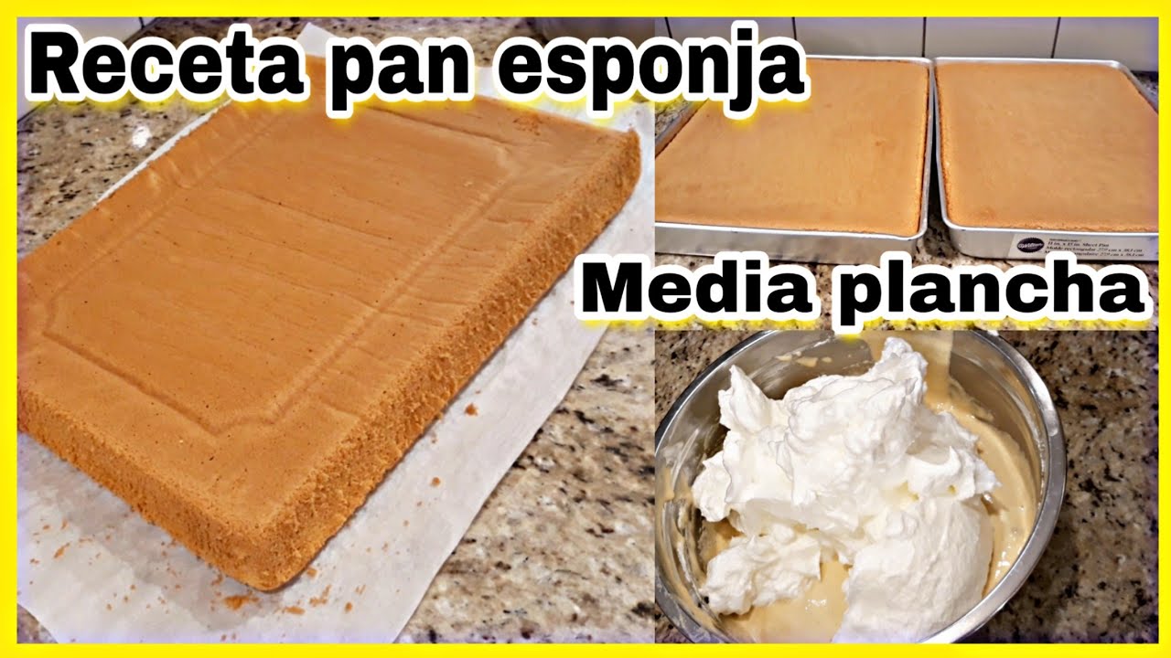 RECETA DE PAN ESPONJA PARA PASTEL DE MEDIA PLANCHA|QUE CANTIDAD DE LECHE LLEVA CADA PAN