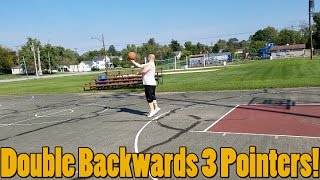 Double Backwards 3 Point Trick Shot - Basketball