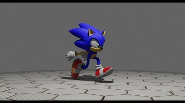 Sonic running animation (Blender)