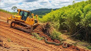 PERFECT..The Experience CAT DOZER Operator Skills Pushing bushes for Widening Plantation FULL Video 