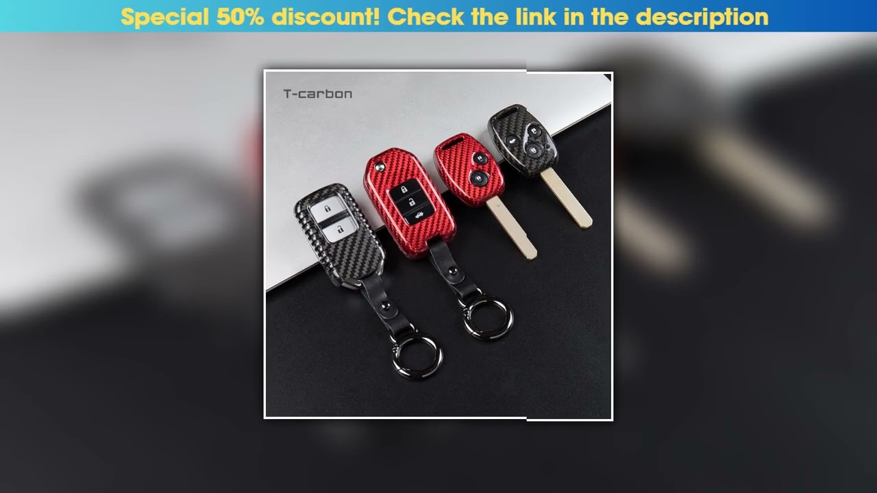 Unboxing Carbon Fiber Key Cover Fit For Honda Civic Accord Odyssey T-carbon Car Key Case Cover Auto