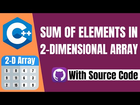 How to Calculate Sum of the Elements in a 2-Dimensional Array | Complete C++ Project | Urdu/Hindi