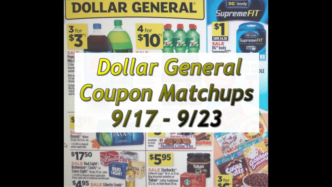 Dollar General Coupon Matchups 9/17-9/23 Great Instant and Gain Deals ...