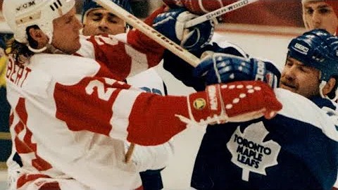 Bod Probert vs Wendle Clark  4 epic fights  Leafs ...