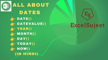 Date Functions - Date, Datevalue, Now, Today, Year, Month & Day by  @ExcelSujeet
