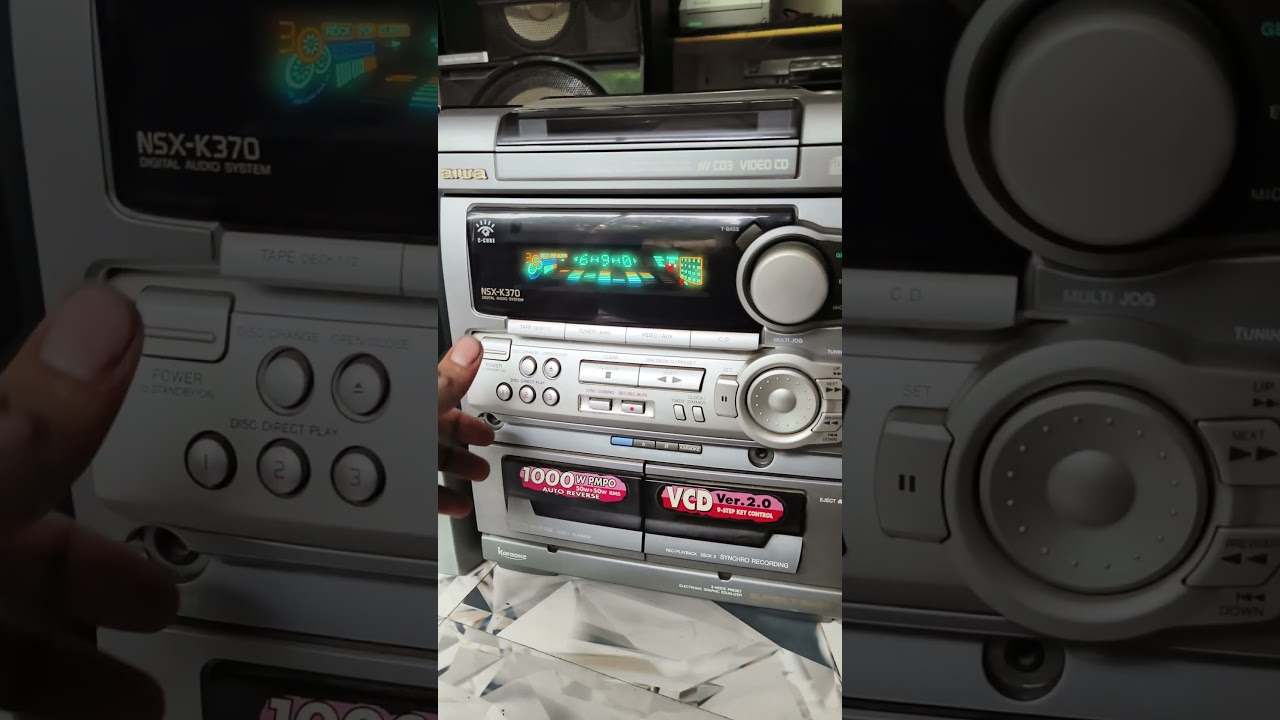 オーディオ機器 レアなカラオケコンボ AIWA XG-K370