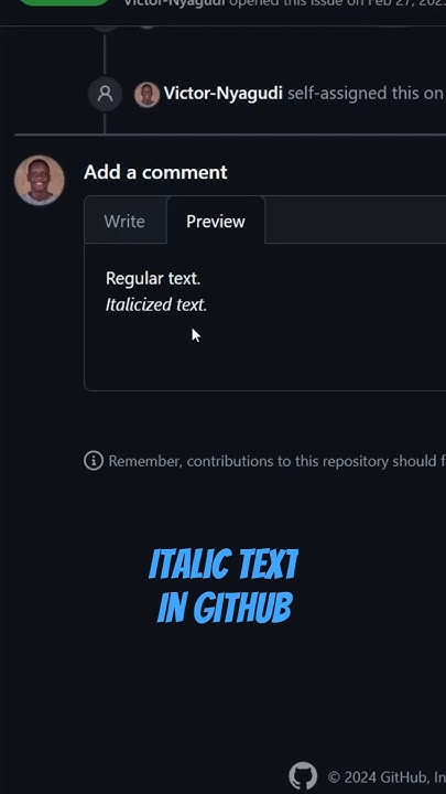 How to Italicize Text in GitHub Comments - YouTube